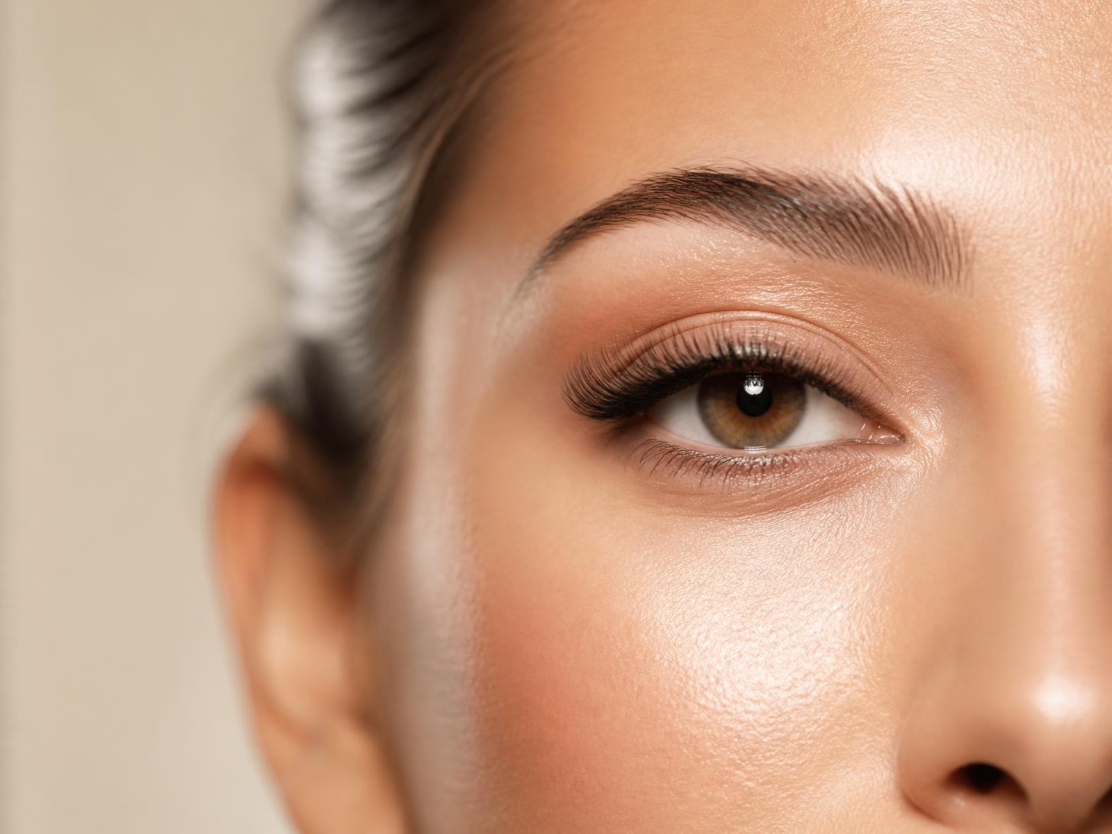 Close-up of beautiful lash extensions by Lisa Lanzieri at Bound by Beauty in Cape Coral, Florida